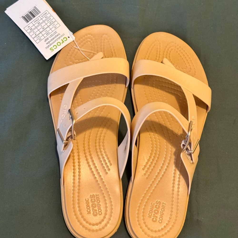 Crocs Women's Tulum Sandals in Mettalic